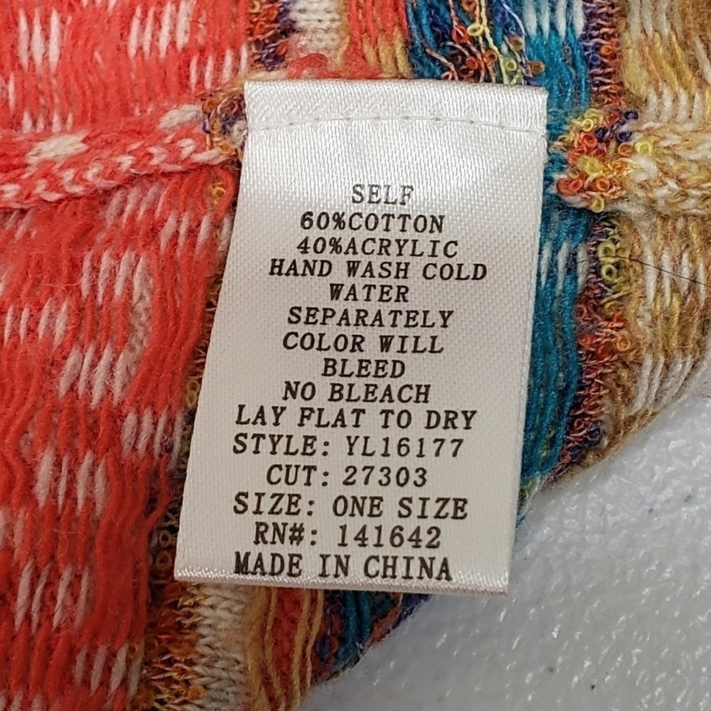 Ya Los Angeles Womens Cardigan Fringe Colorful One Size - Picture 4 of 6